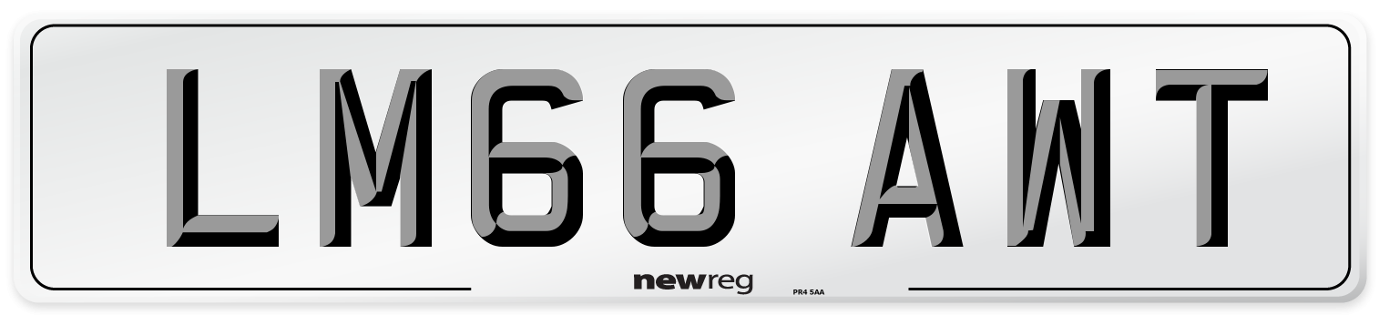LM66 AWT Number Plate from New Reg